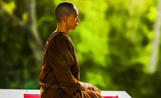 Monk meditating